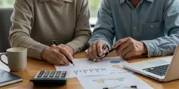 Senior couple adjusting retirement budget with 2025 Social Security COLA