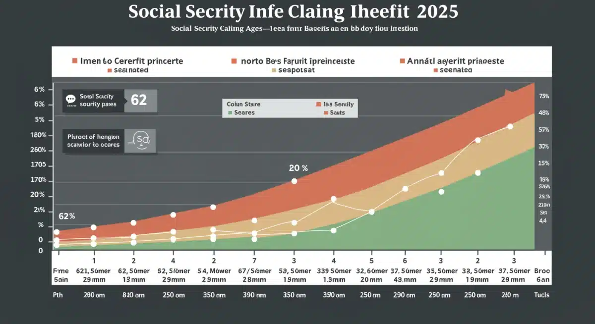 Infographic showing Social Security claiming age options and benefit amounts