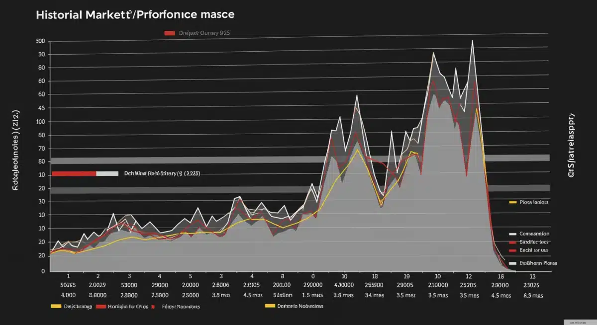 Historical market performance chart with 2025 projections