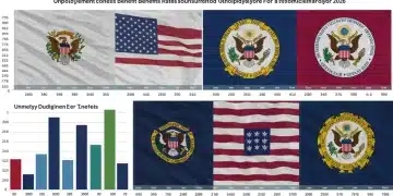 Infographic comparing 2026 unemployment benefits across US states, highlighting key support metrics and state variations.