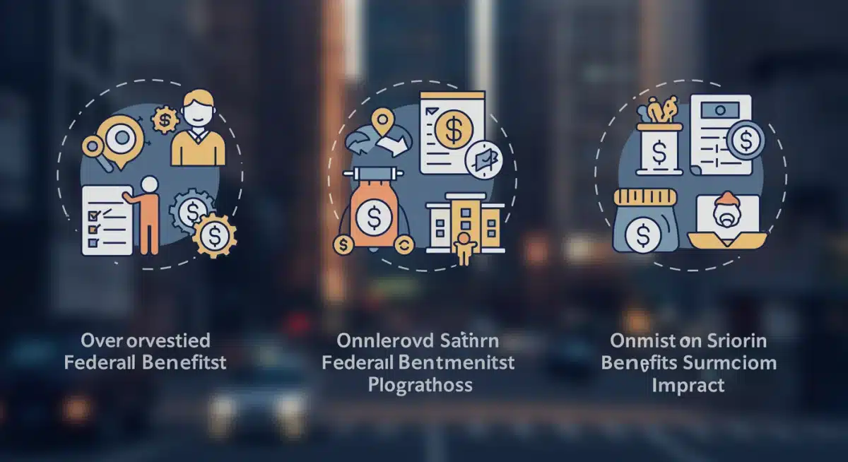 Infographic detailing three federal benefits programs