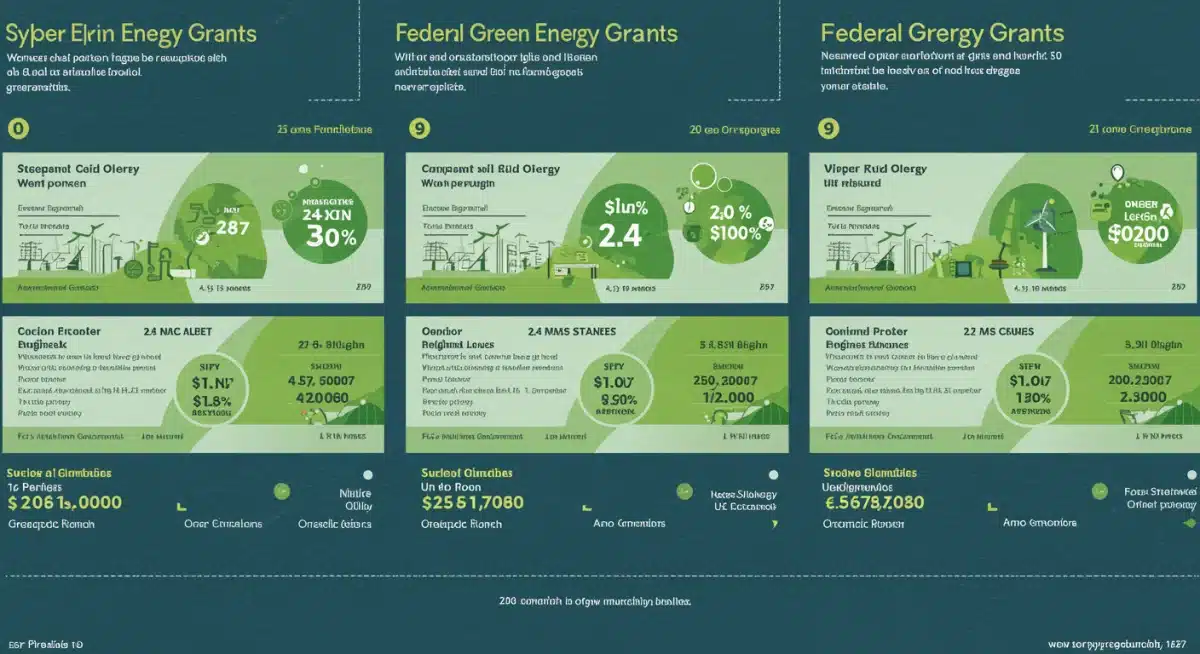 Infographic detailing federal green energy grant types and eligibility