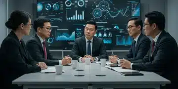 Policymakers and tech experts discussing AI policy development