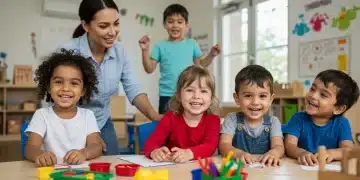 Children learning and playing in a modern early childhood classroom in 2026