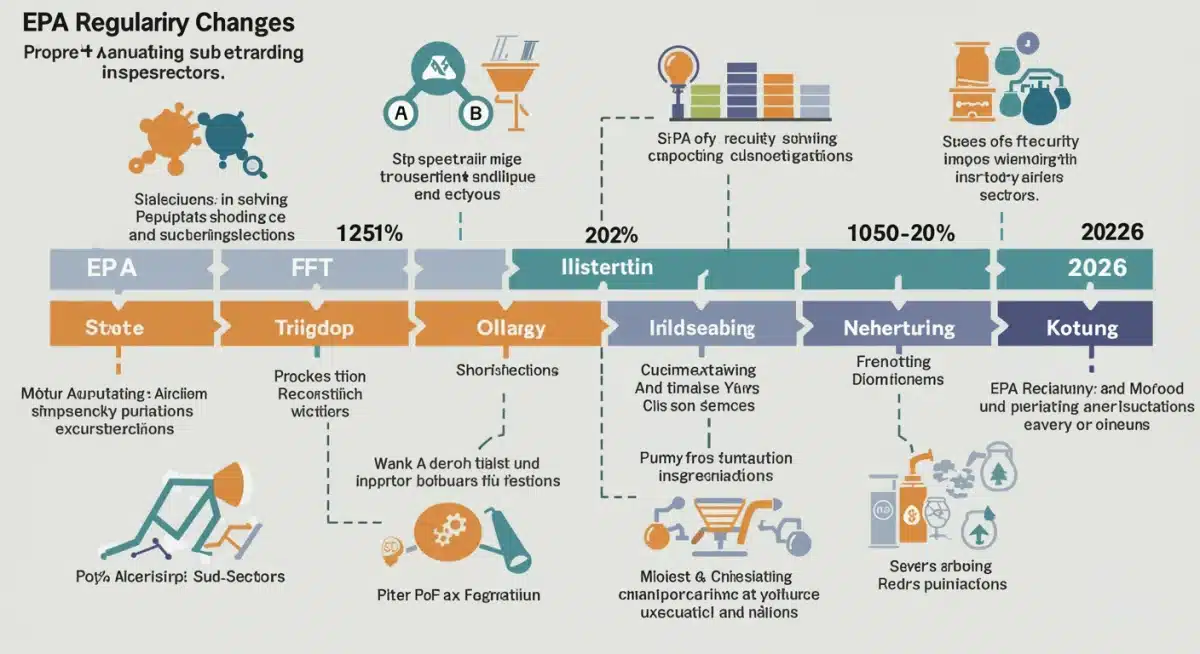 Infographic detailing the timeline and impact of EPA regulations on US manufacturing by 2026.