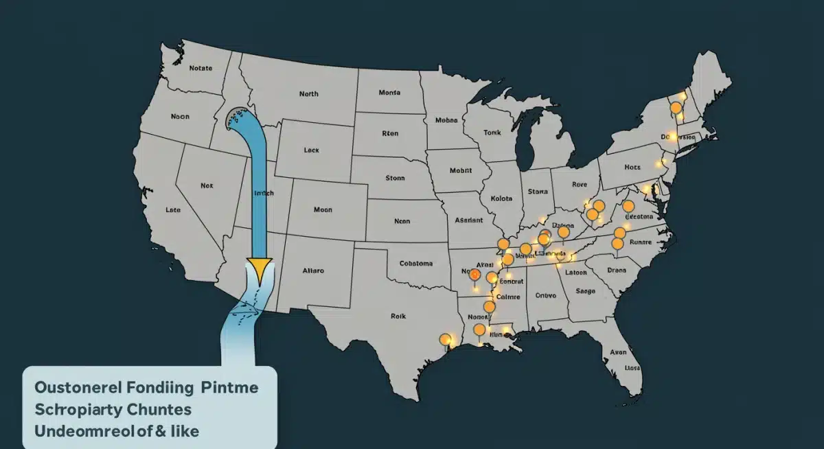 Federal funding pipeline illustrating aid distribution to underfunded school districts