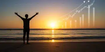 Sunrise over a peaceful beach, symbolizing early retirement and financial freedom achieved through strategic 401k planning.