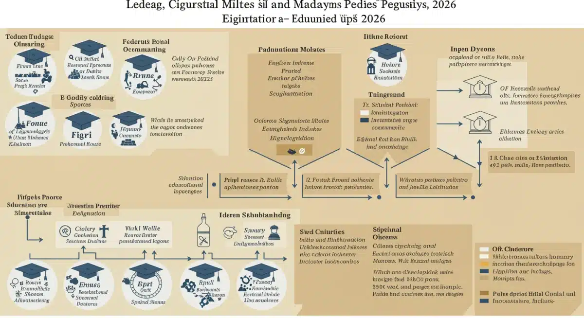 Infographic illustrating a timeline of legislative milestones for 2026 federal education policy changes.
