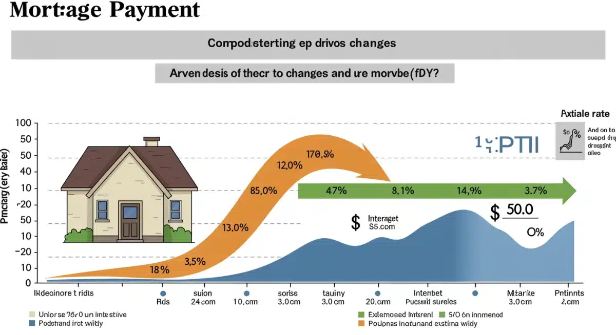 Mortgage payment breakdown graphic with interest rate focus