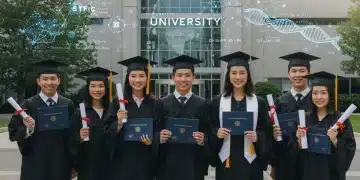 Graduating high school students celebrating STEM scholarship opportunities 2026