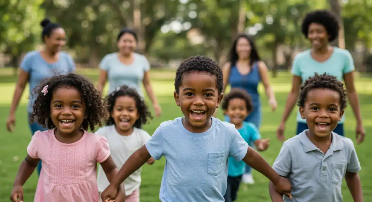 Children playing in a park, symbolizing the benefits of financial support