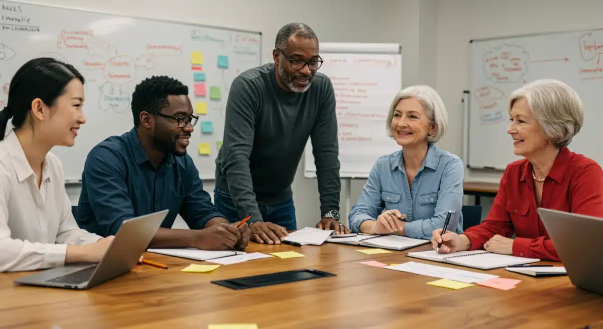 Educators collaborating on innovative teaching strategies and professional development.