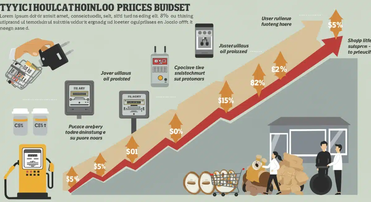 Infographic showing how rising oil prices directly affect household budget categories.