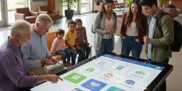 People reviewing government benefit applications on a tablet
