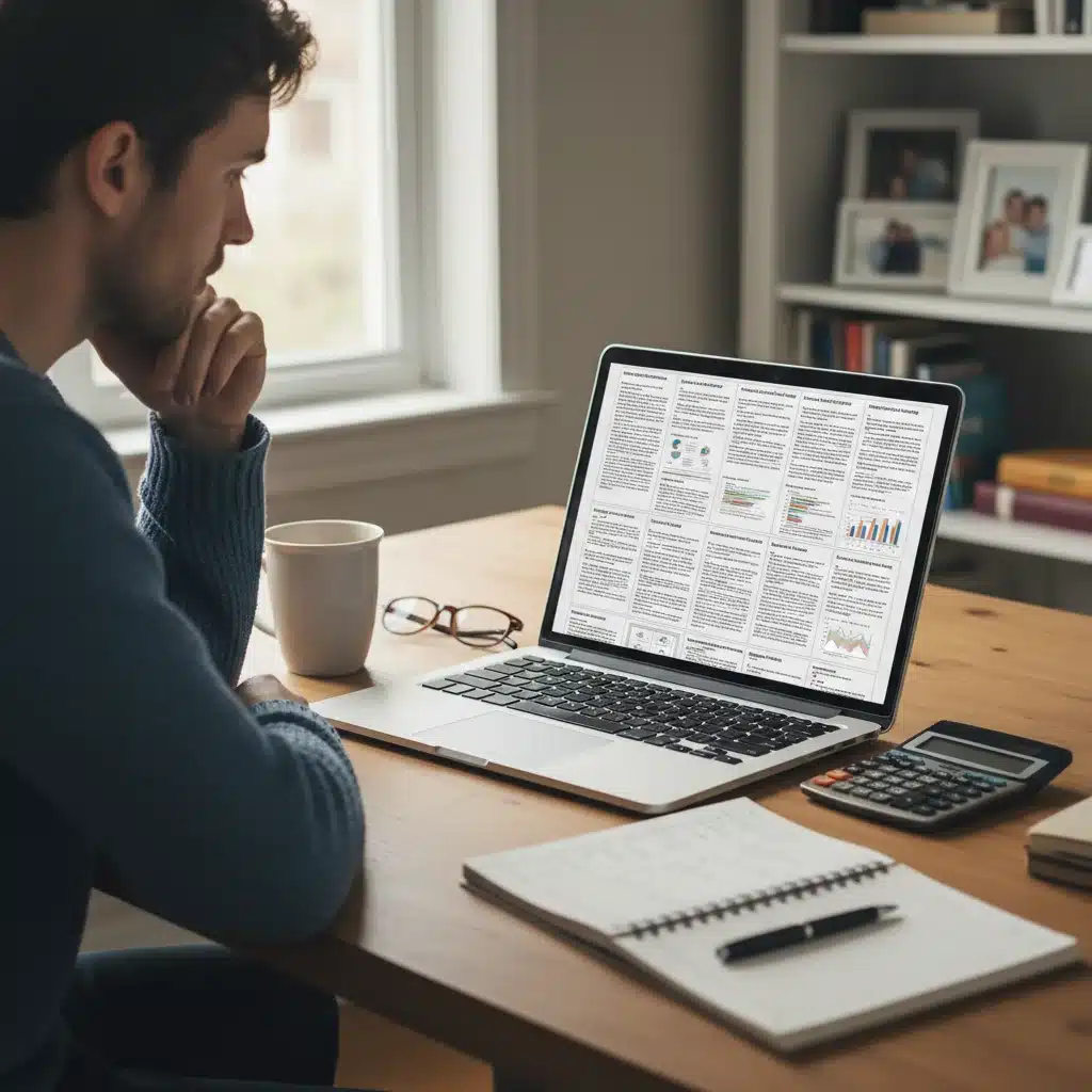 Individual analyzing healthcare policy documents and calculating costs